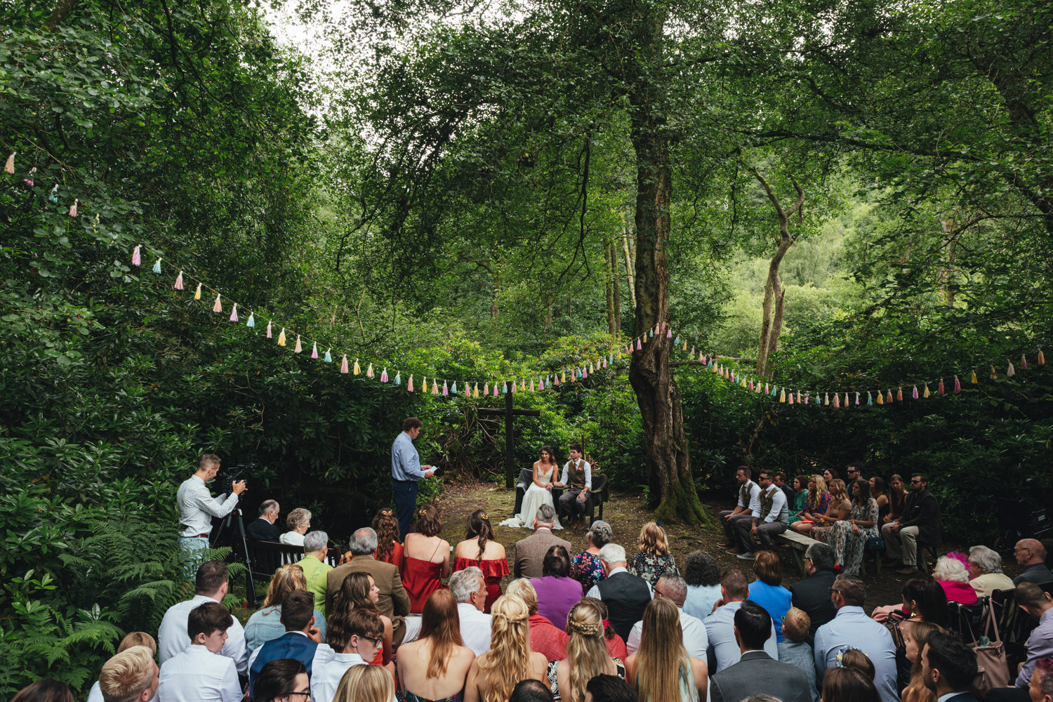 woodland wedding ceremony, outdoor wedding ceremony, forest wedding, woodland wedding, Quantock Hills, Great Wood Camp Wedding, Great Wood Camp Wedding Photography,
