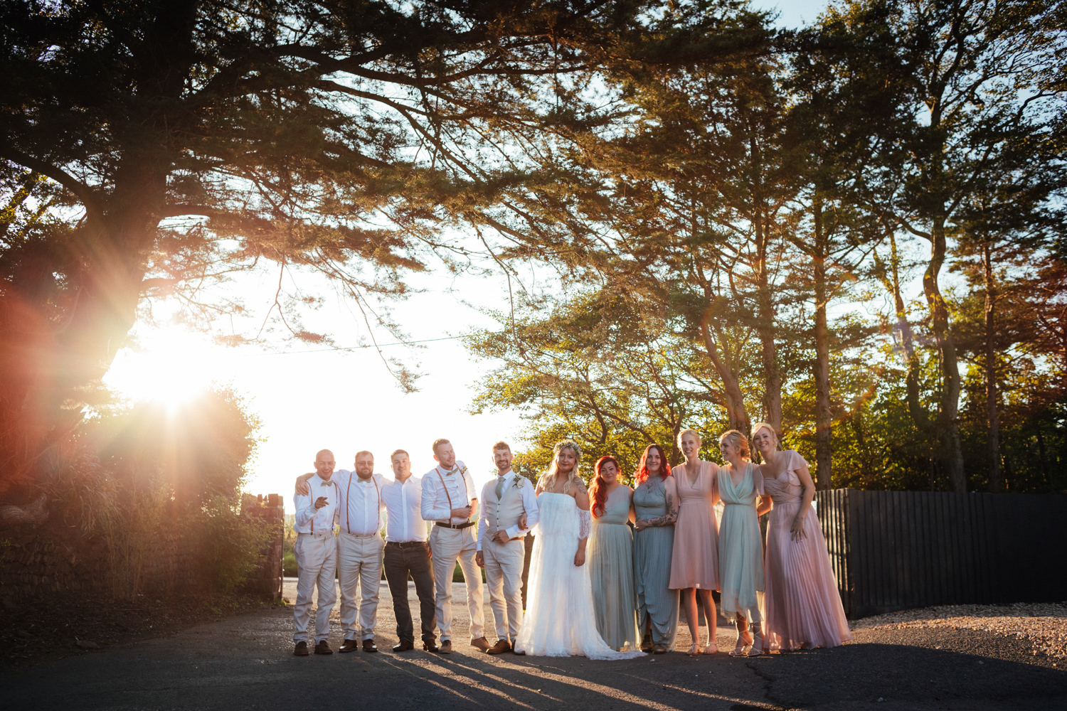 Beaconside House Wedding Photographer, Devon, Devon wedding, Devon wedding photographer, Devon wedding photography, August wedding, summer wedding, outdoor ceremony, outdoor wedding, bridesmaids, bridal party, golden hour, sunset