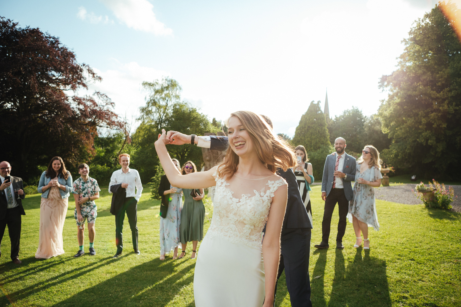 Purton House Wedding Photography, dancing on the lawn, outdoor wedding