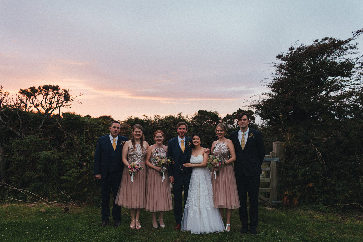 Tremorna Farm Wedding Photographer, Tremorna farm, bridal party, Cornwall wedding