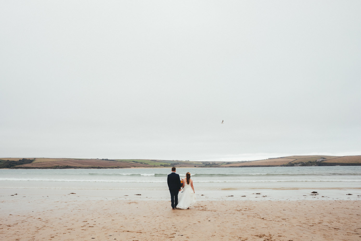 Daymer Bay, Cornwall wedding, beach wedding, bride and groom, wedding photographer Cornwall