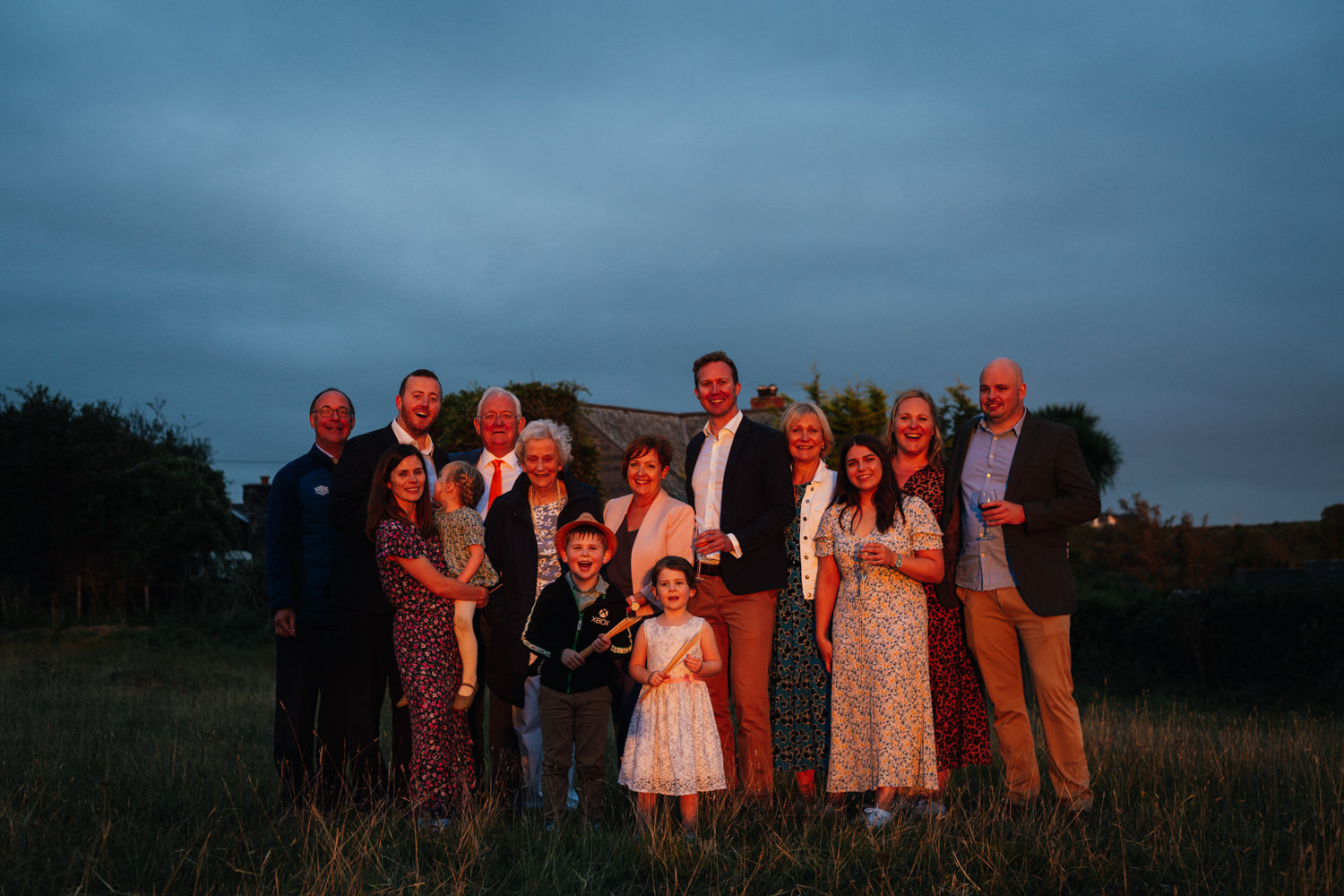 wedding guests, golden hour, Rock Cornwall Wedding Photography, wedding photographer cornwall