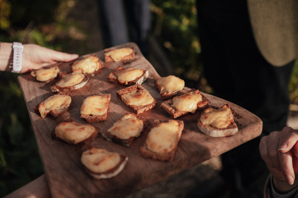 canapes, Devon wedding, River Cottage dining