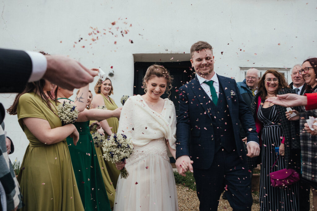 confetti, River Cottage Winter Wedding Photography
