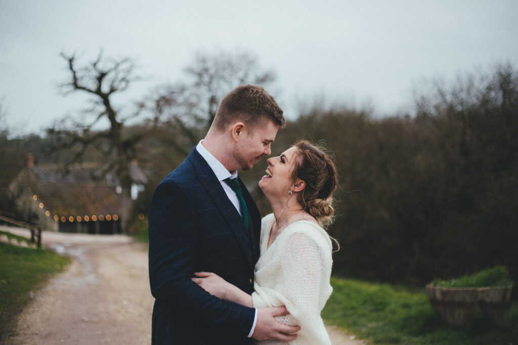 bride and groom, River Cottage Winter Wedding Photography