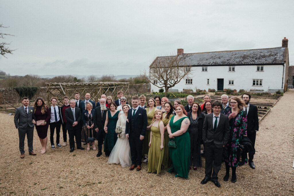 wedding guests at River Cottage