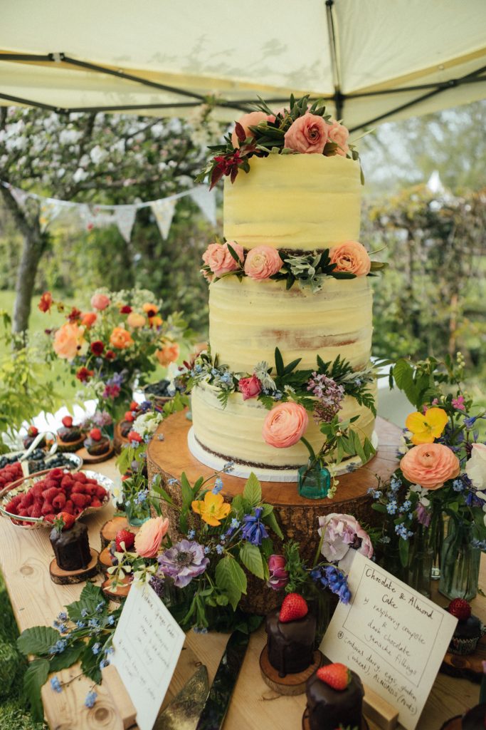 wedding cake, Wedding Photographer Devon, spring wedding, queen bee cakes